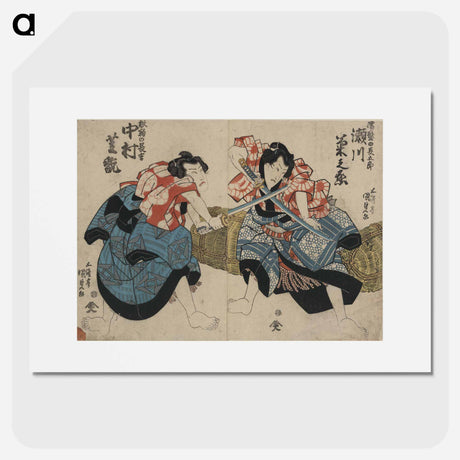 アートポスター-Segawa Kikunojō as Nuregami no Chōgorō and Nakamura Shikan as Hanaregoma no Chōkichi
 - 歌川 国貞 Poster.