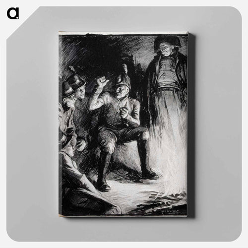 nuotioll' ei hurtti vanhuksella jutun puutett ollut laisinkaan - Albert Edelfelt Canvas.