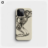 Sketchbook 22 kneeling man - アーノルド ピーター ワイズ クビンチャン Phone Case.