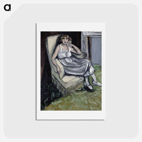 アートポストカード-Woman Seated in An Armchair - アンリ マティス Postcard.