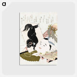 アートポストカード-Hokusai's Horse Clogs - 葛飾 北斎 Postcard.