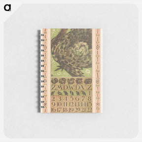 アートメモ帳-Kalenderblad augustus met kalkoen - テオ ヴァン ホイテマ Memo.