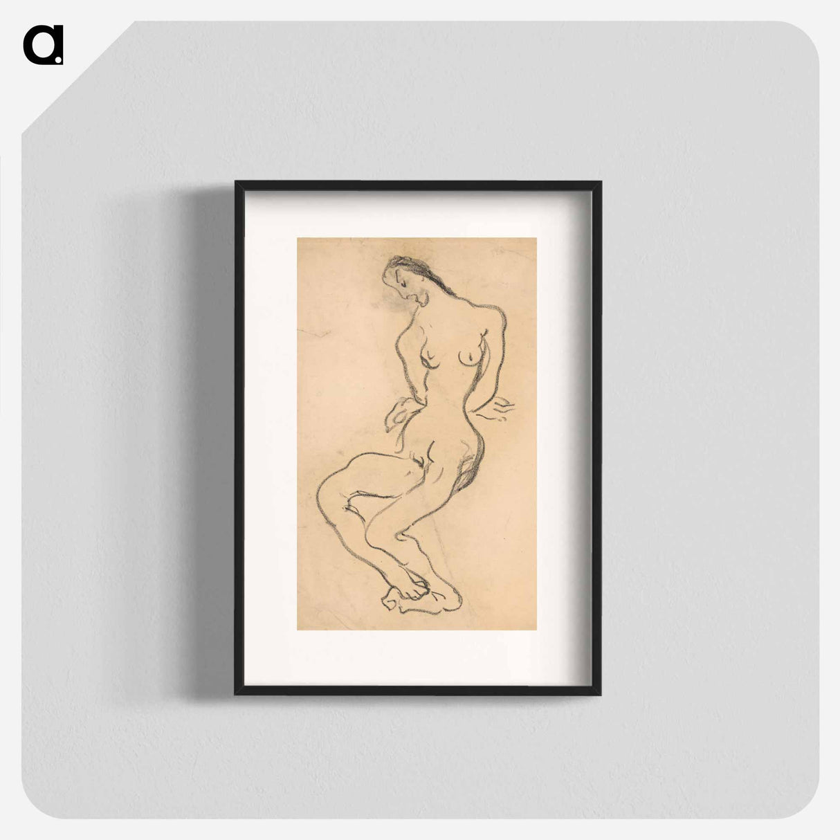 Seated female nude - アーノルド ピーター ワイズ クビンチャン Poster.