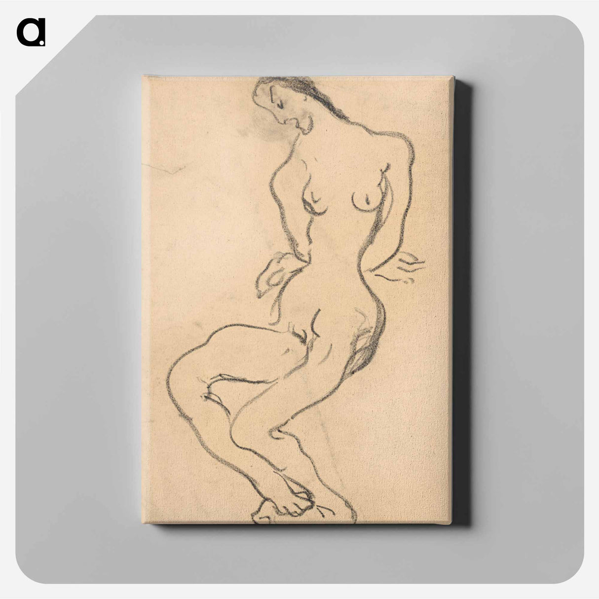 Seated female nude - アーノルド ピーター ワイズ クビンチャン Canvas.