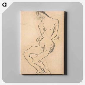 アートパネル-Seated female nude - アーノルド ピーター ワイズ クビンチャン Canvas.