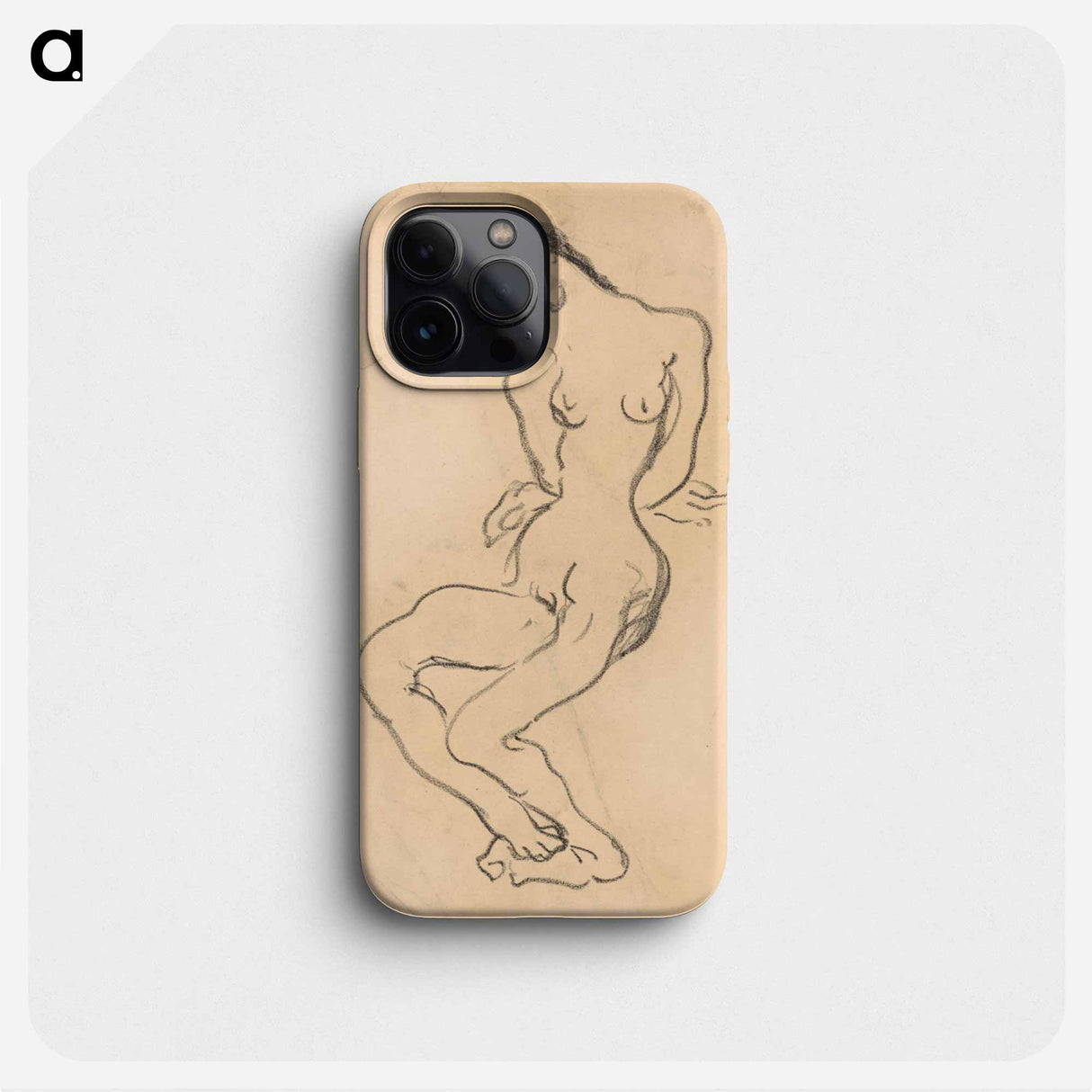 Seated female nude - アーノルド ピーター ワイズ クビンチャン Phone Case.