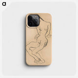 Seated female nude - アーノルド ピーター ワイズ クビンチャン Phone Case.