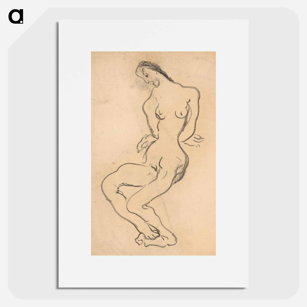 Seated female nude - アーノルド ピーター ワイズ クビンチャン Poster.