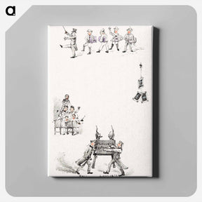 アートパネル-Menukaart met onderwijzers en leerlingen - テオ ヴァン ホイテマ Canvas.