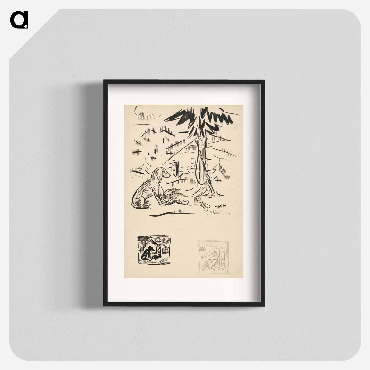 Sketches of hunting motifs - アーノルド ピーター ワイズ クビンチャン Poster.