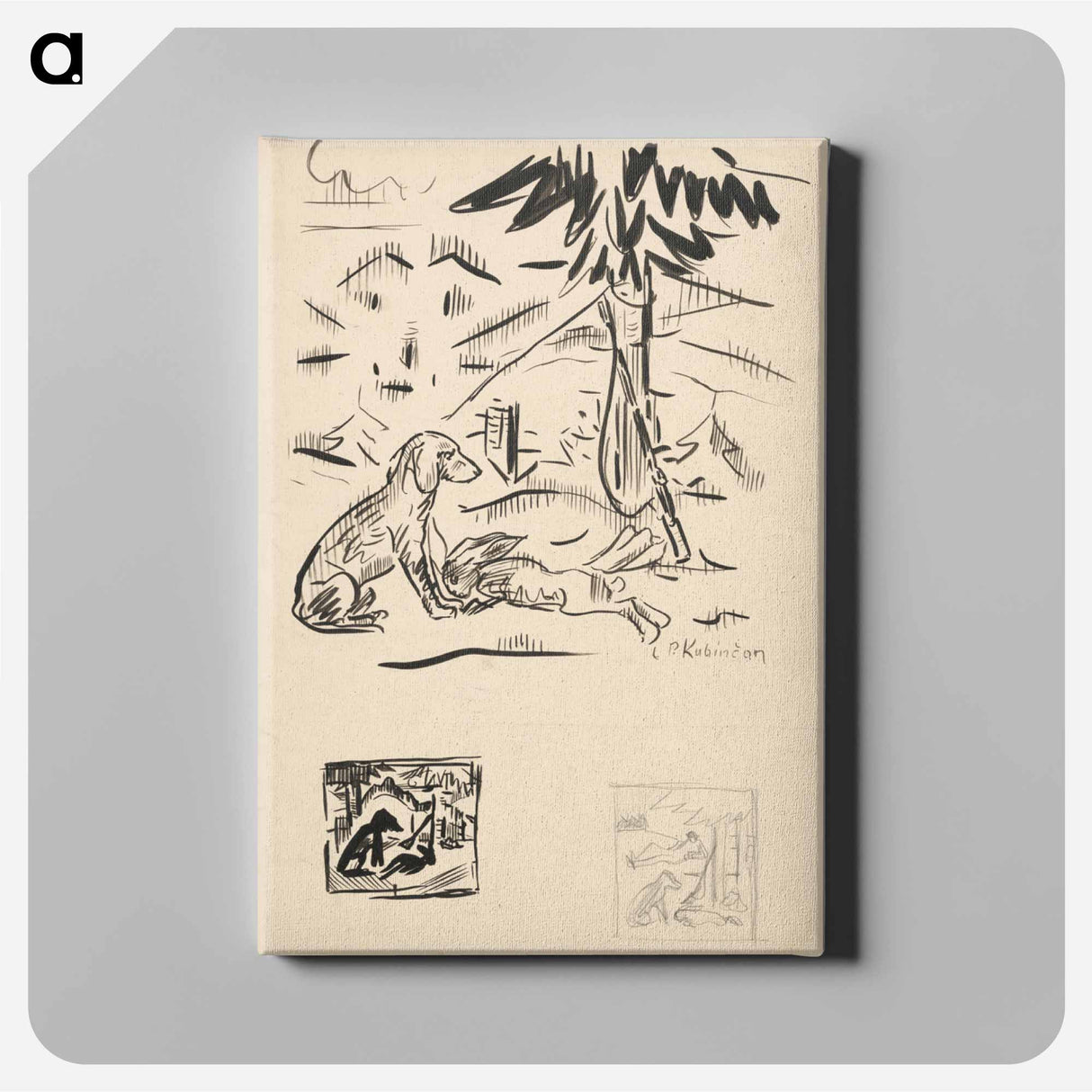 Sketches of hunting motifs - アーノルド ピーター ワイズ クビンチャン Canvas.