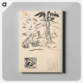 アートパネル-Sketches of hunting motifs - アーノルド ピーター ワイズ クビンチャン Canvas.