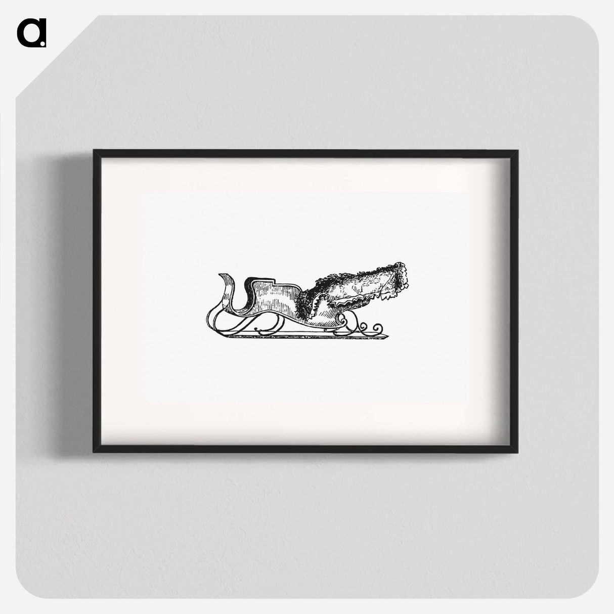 アートポスター-Sleigh Etching Illustration
 - 大英図書館 Poster.