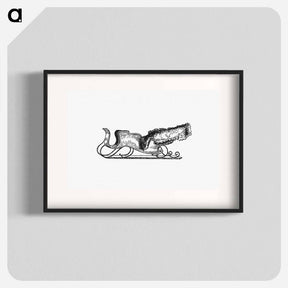 アートポスター-Sleigh Etching Illustration
 - 大英図書館 Poster.