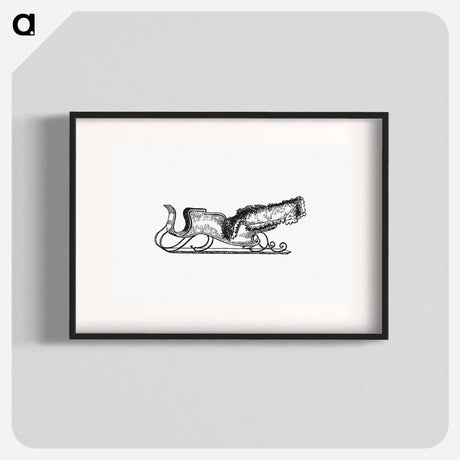 アートポスター-Sleigh Etching Illustration
 - 大英図書館 Poster.