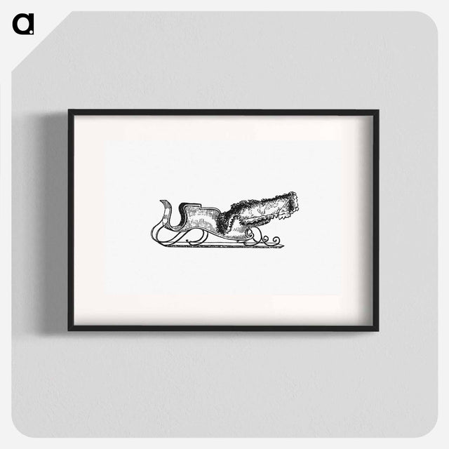 アートポスター-Sleigh Etching Illustration
 - 大英図書館 Poster.