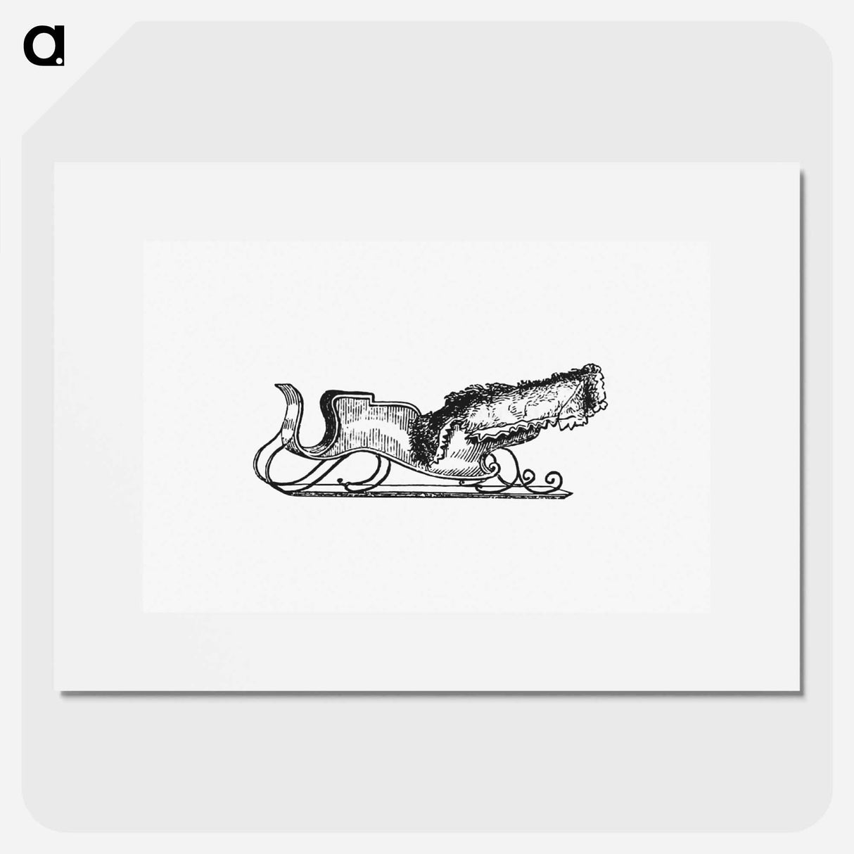 アートポスター-Sleigh Etching Illustration
 - 大英図書館 Poster.