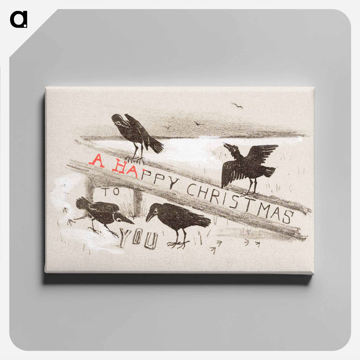 Kerstkaart met vier kraaien - テオ ヴァン ホイテマ Canvas.