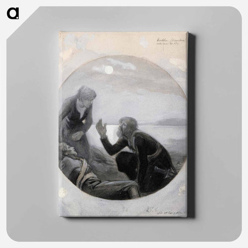 ja nousee, astuu askeleen ja kuolee neidon etehen - Albert Edelfelt Canvas.