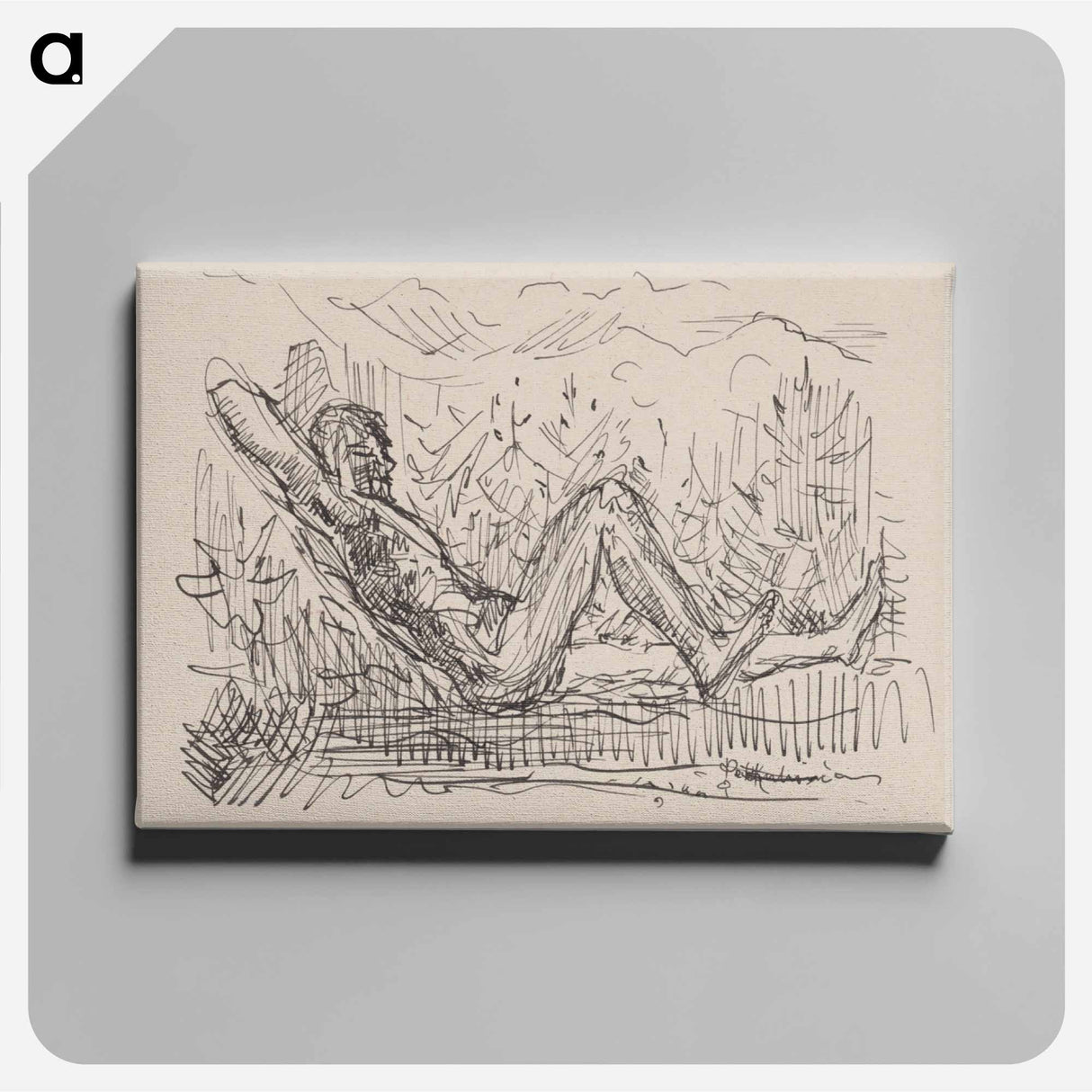 Sitting man - アーノルド ピーター ワイズ クビンチャン Canvas.