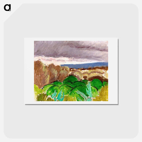 アートポストカード-Cagnes, Landscape in Stormy Weather - アンリ マティス Postcard.