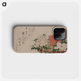 Hokusai's Basket of Peonies - 葛飾 北斎 Phone Case.