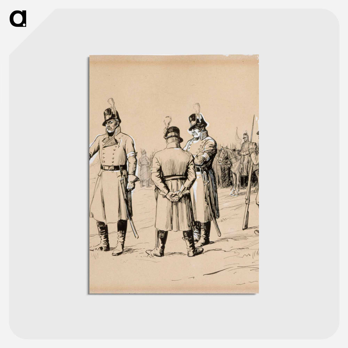 アートポストカード-grönhagen miettii, kylmä on von kothen, schantz ärjyy vaan ja konow kiroaa - アルバート エーデルフェルト Postcard.