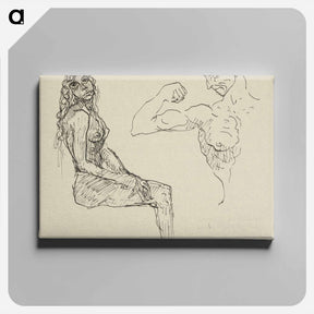 アートパネル-Sketchbook 22 sketches of a woman and a man - アーノルド ピーター ワイズ クビンチャン Canvas.