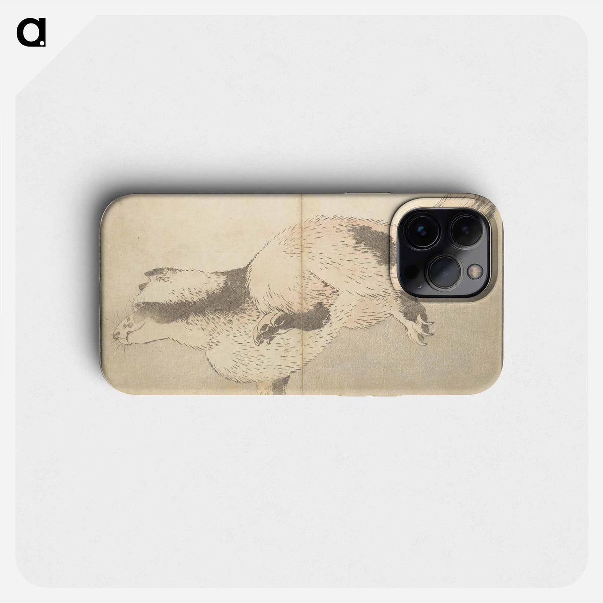 跳ねる犬(画本の一図) - 葛飾 北斎 Phone Case.