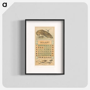 アートポスター-Kalenderblad maart met wulp - テオ ヴァン ホイテマ Poster.