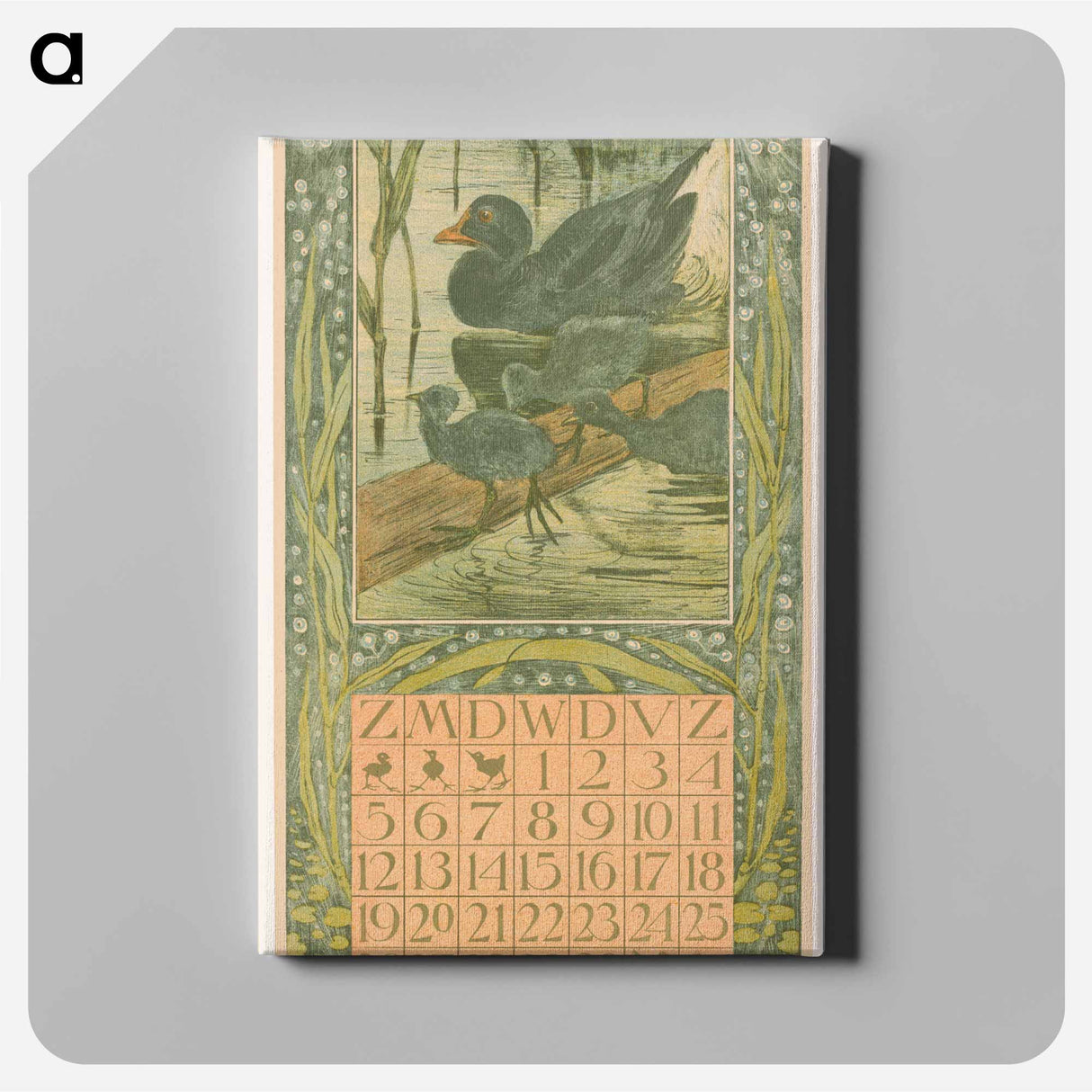 Kalenderblad juni met zwarte eend - テオ ヴァン ホイテマ Canvas.
