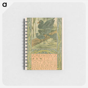 アートメモ帳-Kalenderblad juni met zwarte eend - テオ ヴァン ホイテマ Memo.