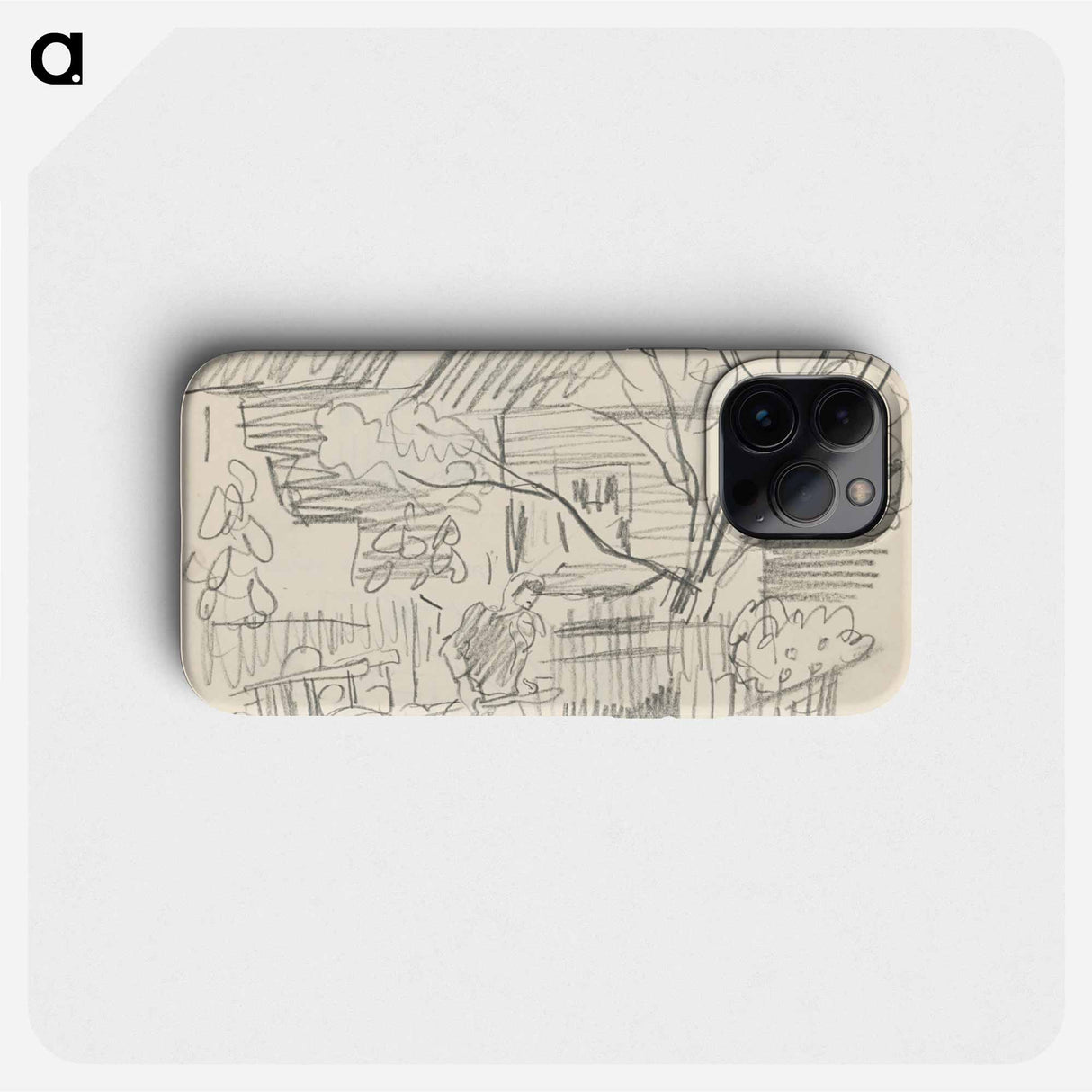 Sketchbook 16 a woman pulling a cart around the village - アーノルド ピーター ワイズ クビンチャン Phone Case.