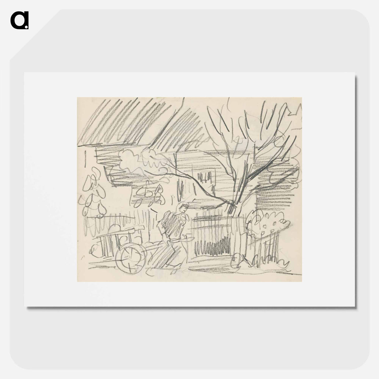 Sketchbook 16 a woman pulling a cart around the village - アーノルド ピーター ワイズ クビンチャン Poster.