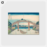 アートポストカード-Hokusai's Thirty-six Views of Mount Fuji: Under the Mannen Bridge at Fukagawa - 葛飾 北斎 Postcard.
