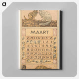 Kalenderblad maart met twee katten - テオ ヴァン ホイテマ Canvas.