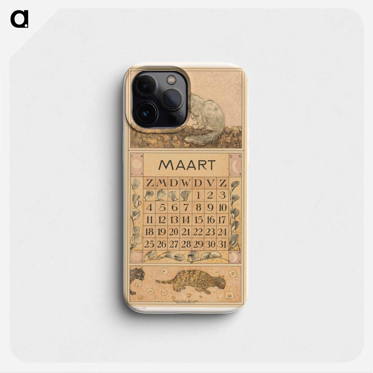 Calendar background with tweed - Theo van Hoytema Phone Case.