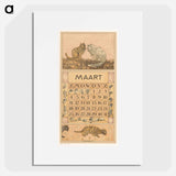 Kalenderblad maart met twee katten - テオ ヴァン ホイテマ Poster.