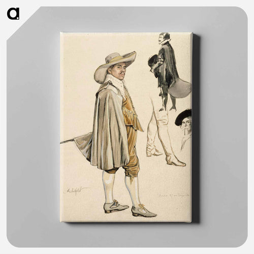 Pukukuvia: 1600-luvun hovimies, sotilas, miehen pää ja jalat - Albert Edelfelt Canvas.