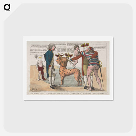 アートポストカード-The Elect-r- or H---R- Giving the Embrace of Peace, to a Sans Culotte, or, Two Head Better Than One
 - イェール大学アートギャラリー Postcard.