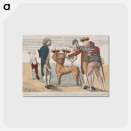 アートポストカード-The Elect-r- or H---R- Giving the Embrace of Peace, to a Sans Culotte, or, Two Head Better Than One
 - イェール大学アートギャラリー Postcard.