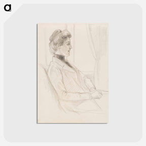 アートポストカード-Vapaaherratar Anne Bennetin muotokuvaluonnos - アルバート エーデルフェルト Postcard.