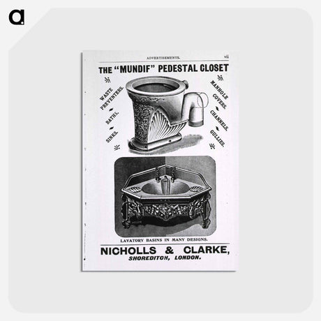 アートポストカード-"Mundif" Pedestal Closet
 - 国立医学図書館 Postcard.