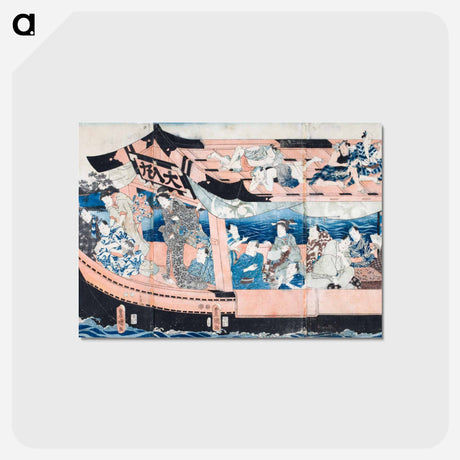 アートポストカード-Actors on the Pleasure Boat Full House
 - 歌川 国貞 Postcard.