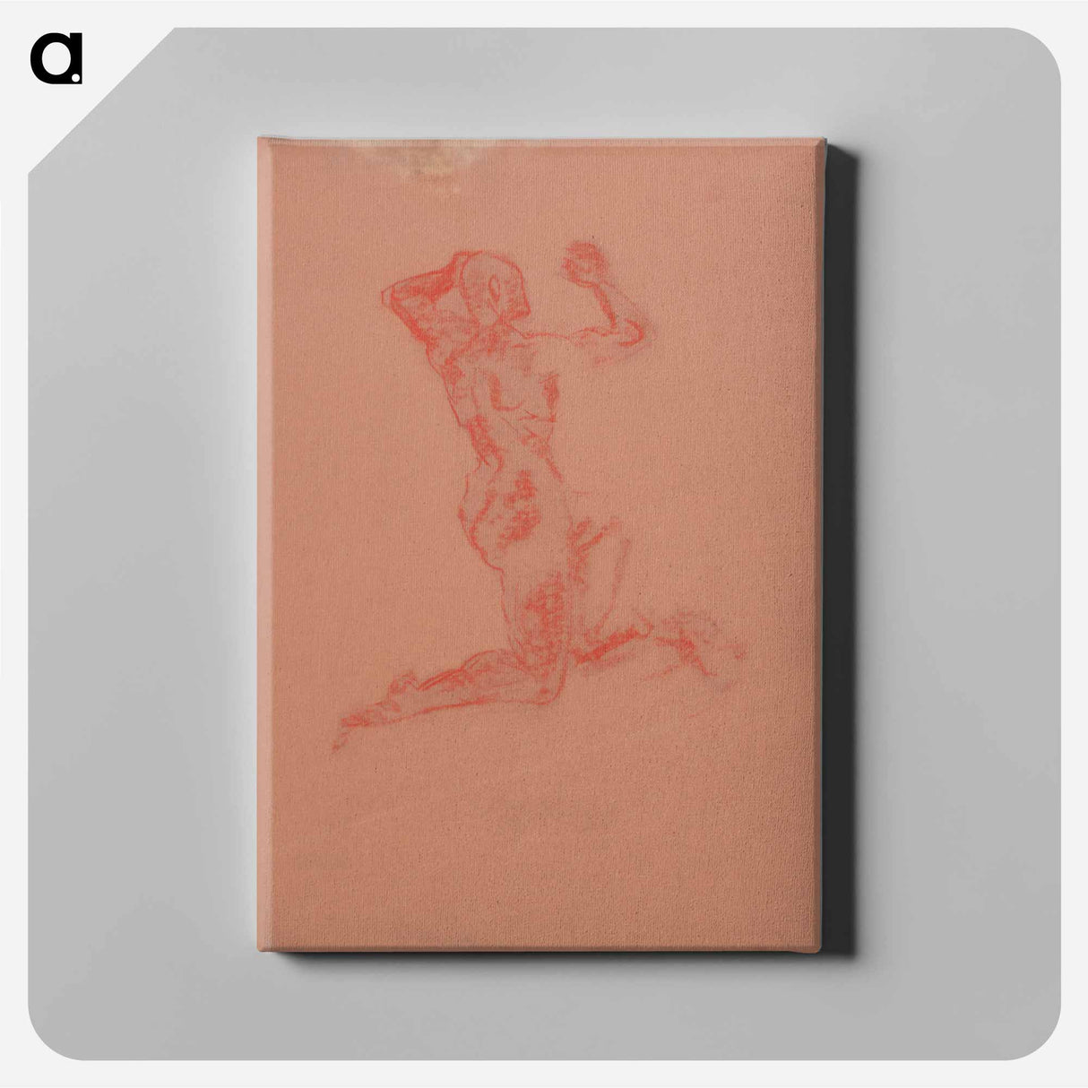 Kneeling male nude - アーノルド ピーター ワイズ クビンチャン Canvas.