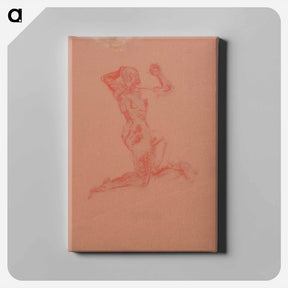 アートパネル-Kneeling male nude - アーノルド ピーター ワイズ クビンチャン Canvas.