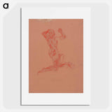 Kneeling male nude - アーノルド ピーター ワイズ クビンチャン Poster.