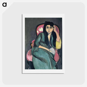 アートポストカード-Laurette in Green in a Pink Chair - アンリ マティス Postcard.