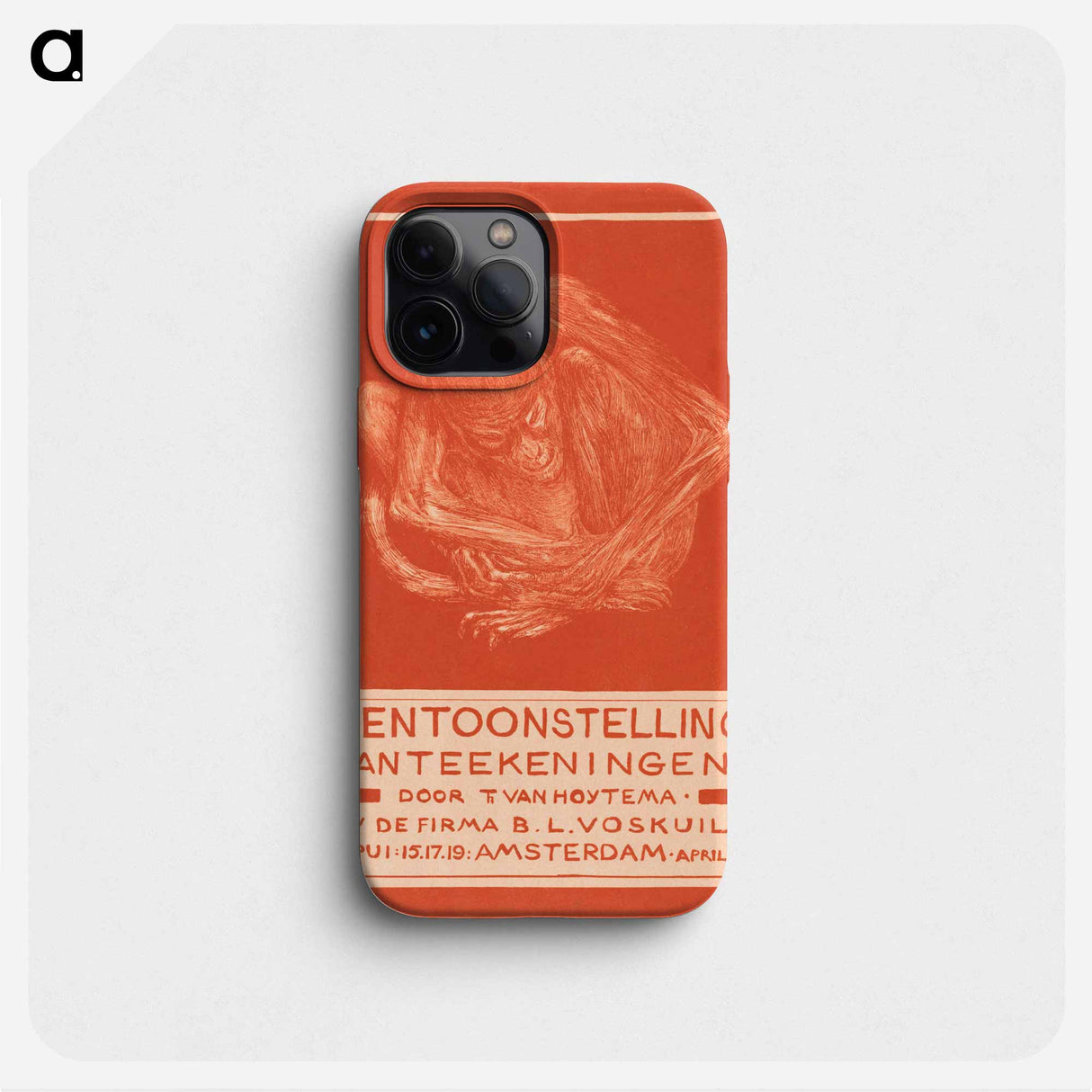 Reclamekaart met ineengedoken aap - テオ ファン ホイテマ Phone Case.