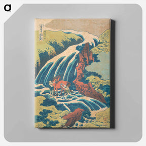 アートパネル-The Waterfall Where Yoshitsune Washed His Horse at Yoshino in Yamato Province - 葛飾 北斎 Canvas.
